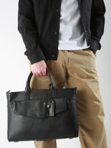 Leather Flandres Briefcase 1 Compartment Flandres Etrier Pink flandres EFLA8231-vue-porte